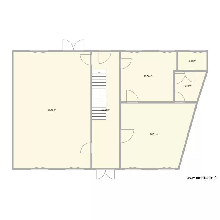 rez de chauss&eacute;e de la mairie. Plan de 6  et 128 m²