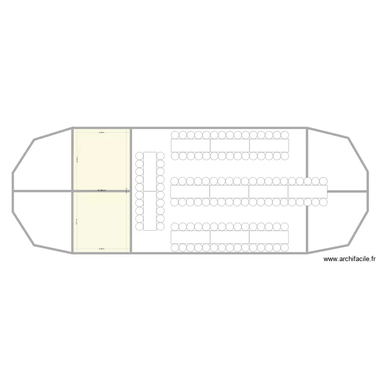 Plan chapiteau mariage. Plan de 1  et 42 m²