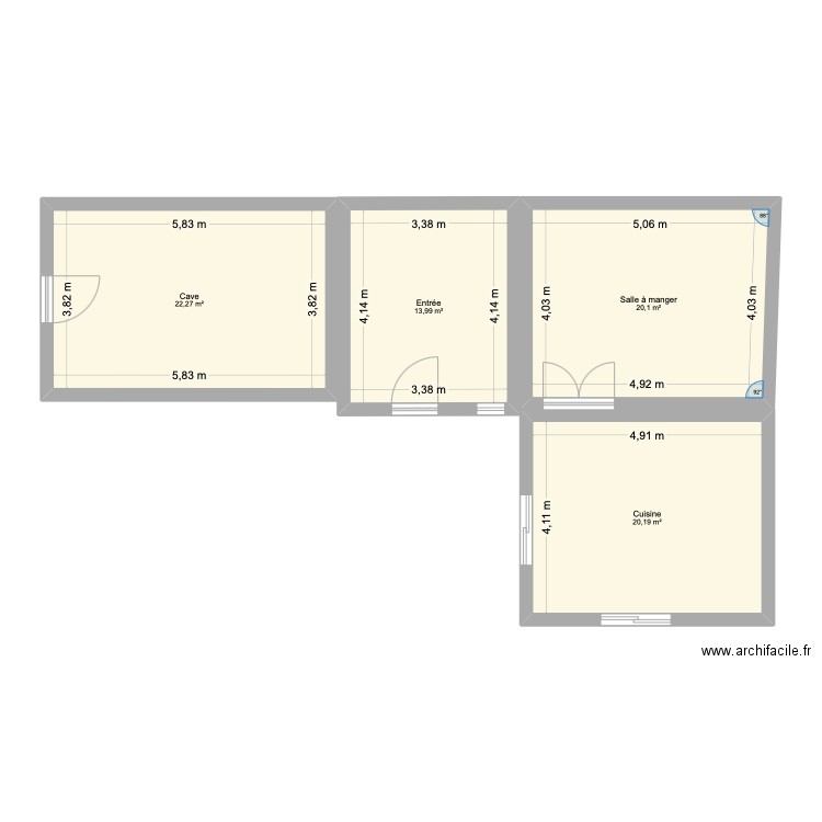 MAISON THOMAS. Plan de 4 pièces et 77 m2