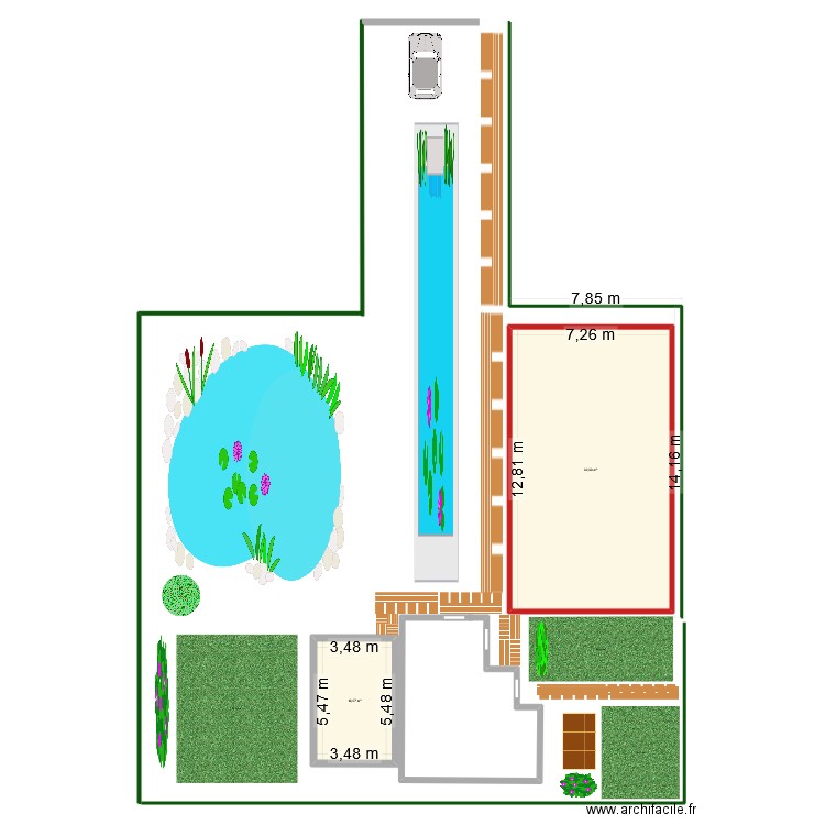 Maison. Plan de 2 pièces et 112 m2