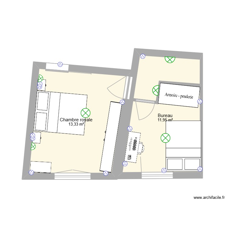 Les chambres. Plan de 0 pièce et 0 m2 Les chambres. Plan de 0 pièce et 0 m2