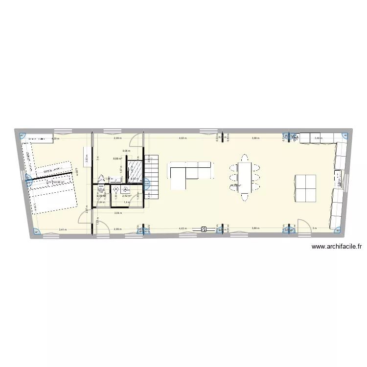 Plan avec vraies cotes. Plan de 5 pièces et 111 m² Plan avec vraies cotes. Plan de 5 pièces et 111 m²
