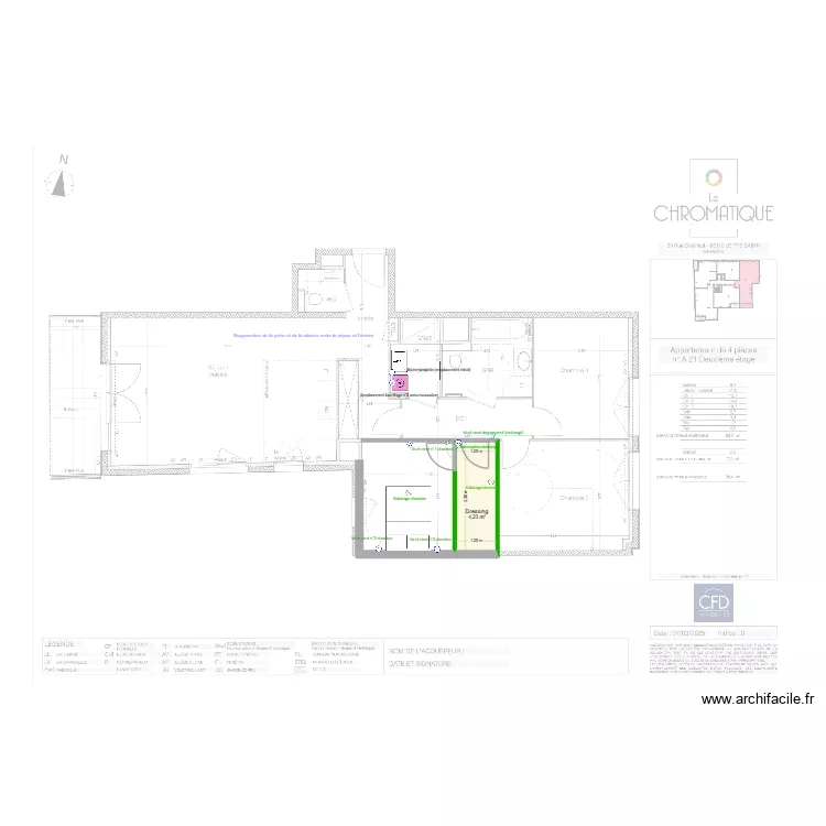 Plan &agrave; l\'&eacute;chelle. Plan de 1  et 4 m²