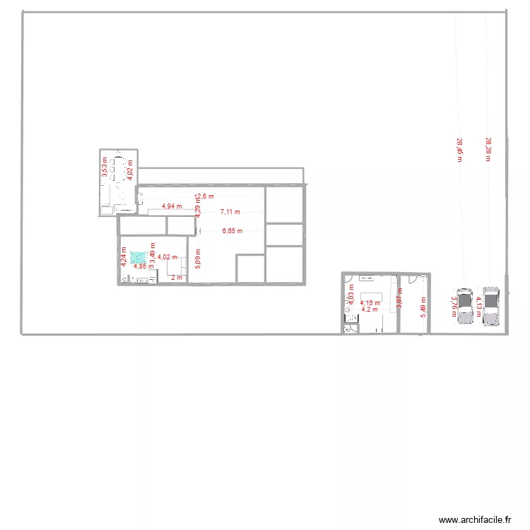 lezat maison 1. Plan de 5 pièces et 79 m²