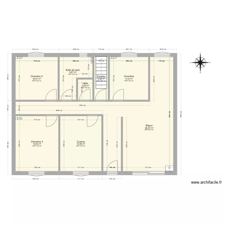 PLAN LEGUT. Plan de 8  et 94 m²