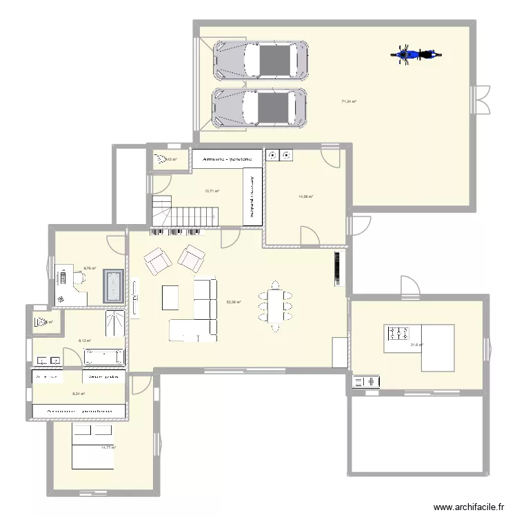 Test SPDM. Plan de 22 pièces et 316 m²