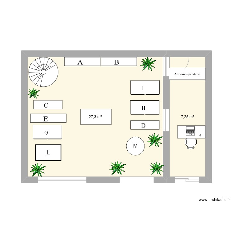 Fatou Siga, Sinem. Plan de 2 pièces et 35 m2