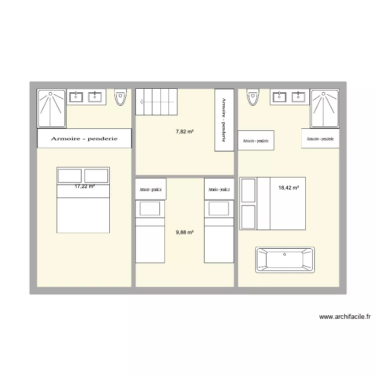 courchevel. Plan de 7  et 161 m²