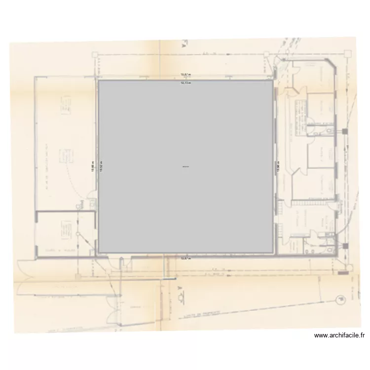 AMENAGT BAT A RDC. Plan de 1 Pièce et 385 m² AMENAGT BAT A RDC. Plan de 1 Pièce et 385 m²