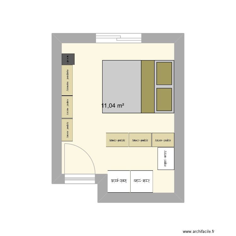 Ma chambre 1. Plan de 1 pièce et 11 m2