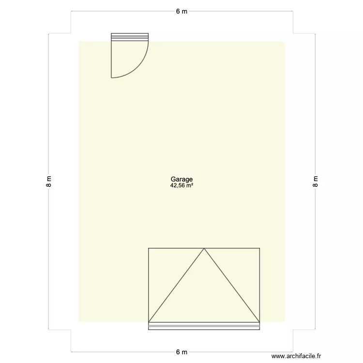 Garage. Plan de 1  et 43 m²