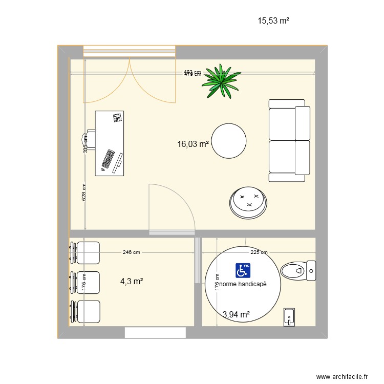PLAN 1. Plan de 4 pièces et 50 m2