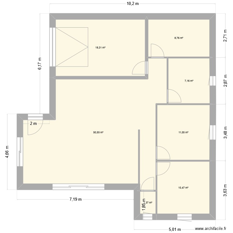 Archi-SG-V1. Plan de 7 pièces et 109 m2