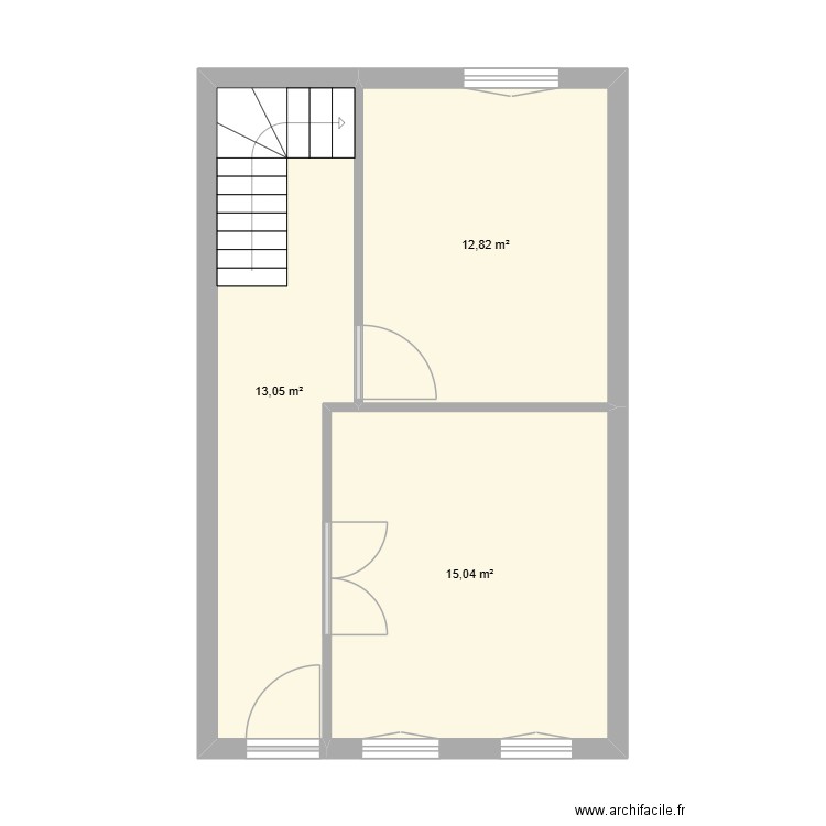 Maison Manlay RDC 2. Plan de 3 pièces et 41 m2