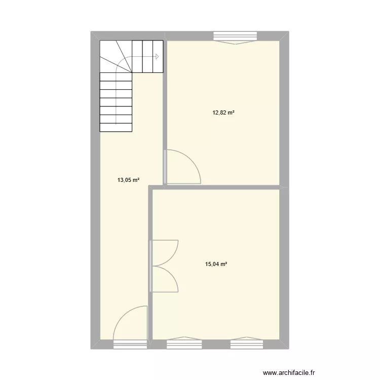 Maison Manlay RDC 2. Plan de 3 pièces et 41 m²