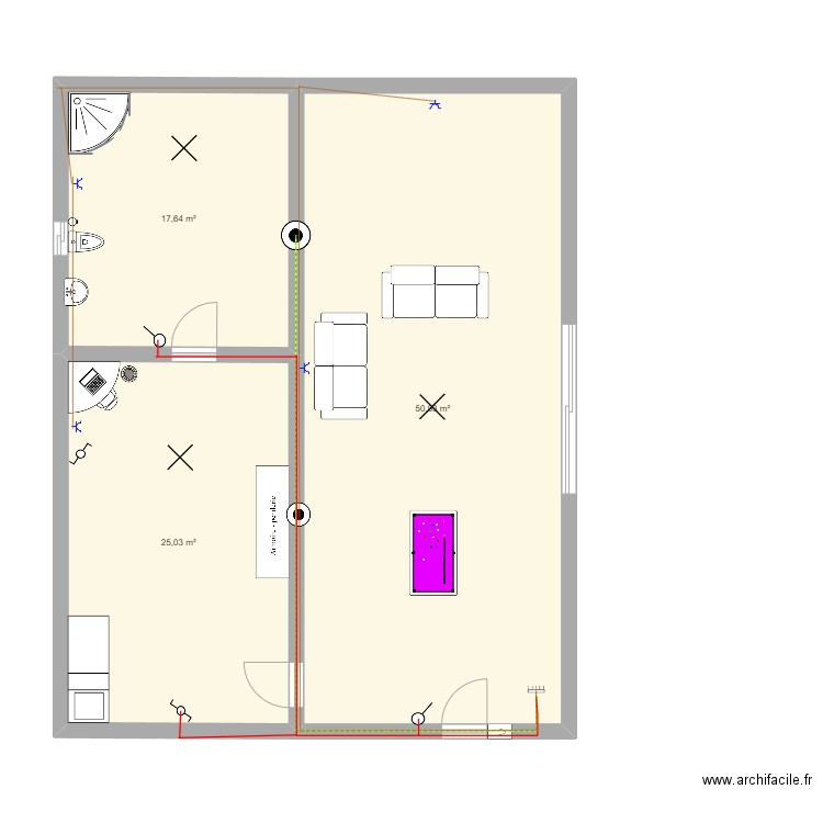 pepe ind. Plan de 3 pièces et 94 m2
