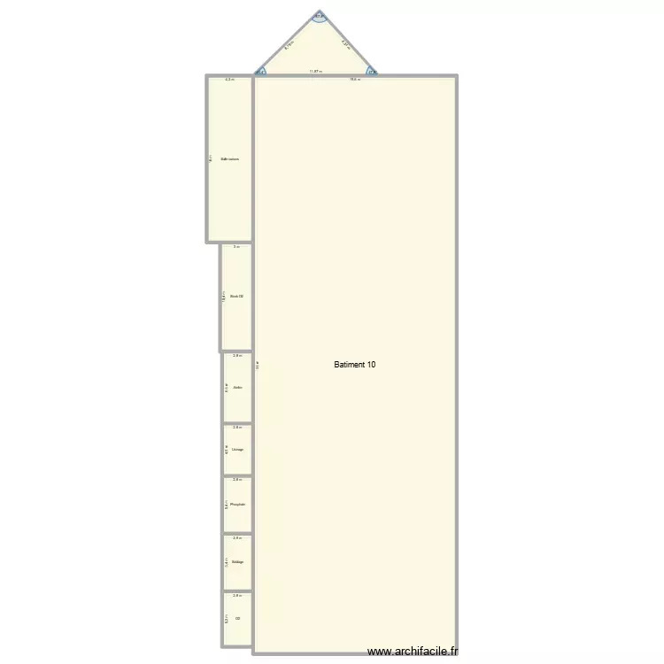 Batiment 10. Plan de 9 Pièces et 1312 m²