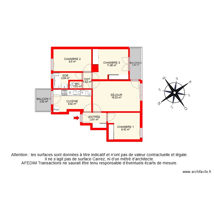 BI27228 -. Plan de 12 pièces et 80 m2