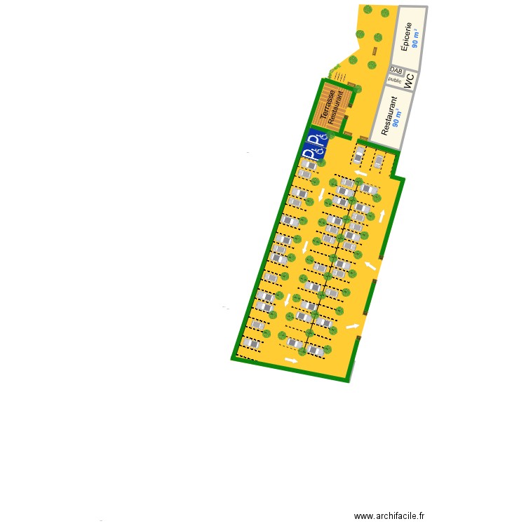 jardin 48. Plan de 4 pièces et 208 m2