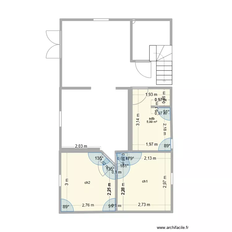 patou 2. Plan de 3 Pièces et 22 m²