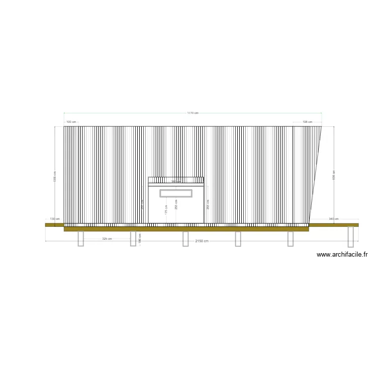 Plan de coupe maison face nord. Plan de 