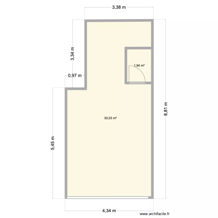 Plan Miam. Plan de 2  et 32 m²