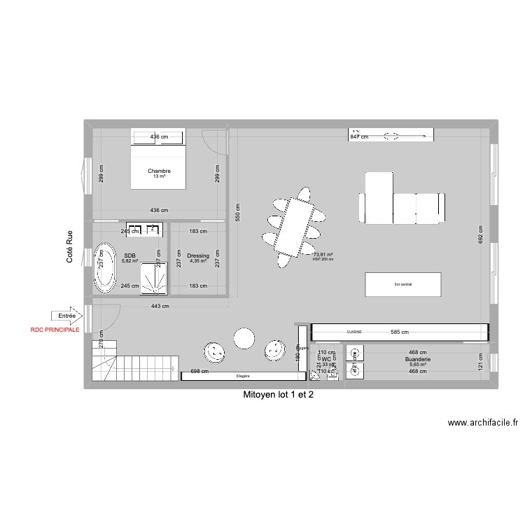 RDC PRINCIPALE. Plan de 0 pièce et 0 m2