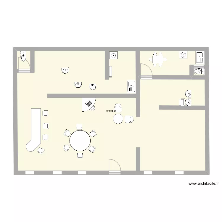 gomina. Plan de 1  et 105 m²