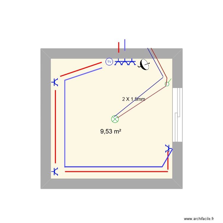 BIT K3AD. Plan de 1 pièce et 10 m2