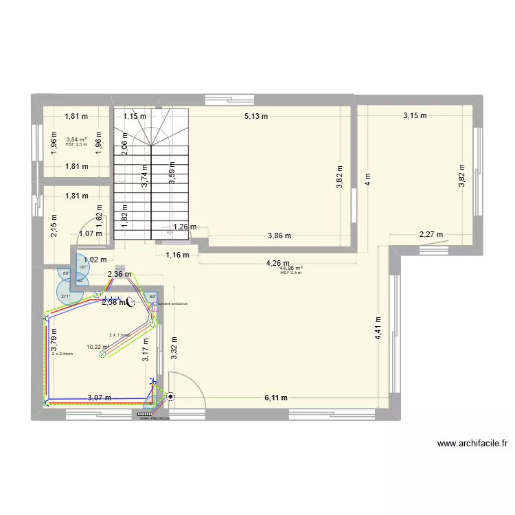 BIT K3AD. Plan de 5 pièces et 81 m²