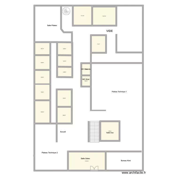 Plan local. Plan de 17  et 134 m²