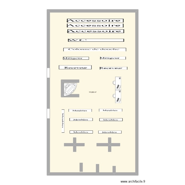 Outil numérique. Plan de 1 pièce et 114 m2
