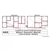CROQUIS CIRCUIT CORRIGE  DES PRISES DISPENSAIRE MATERNITE CS ADJAHA
