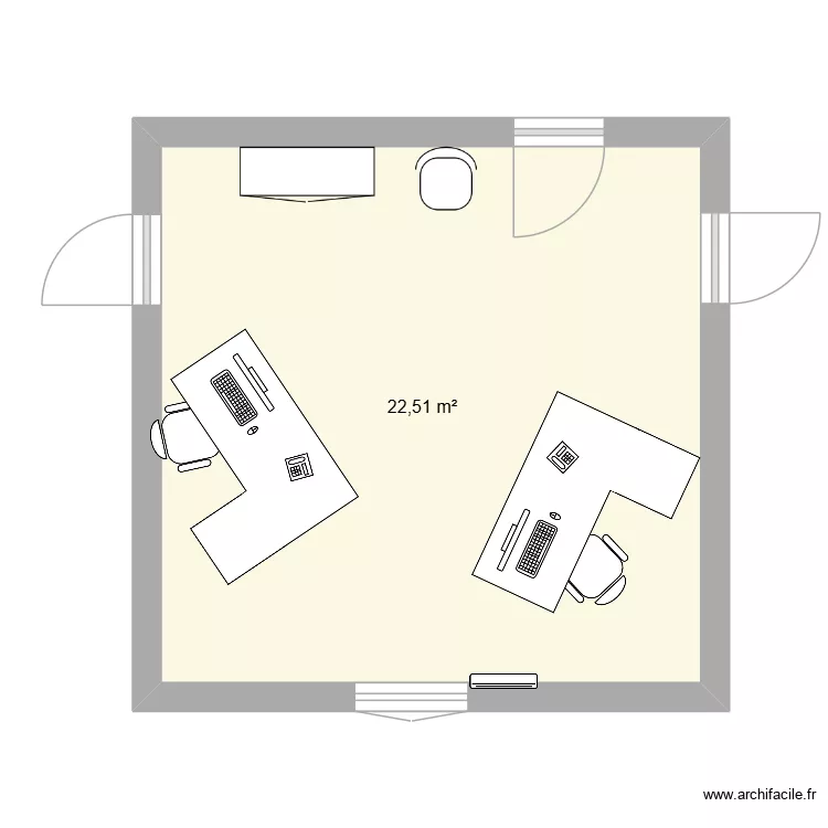 p104 RH. Plan de 1  et 23 m²