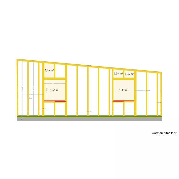 plan ossature f. Plan de 