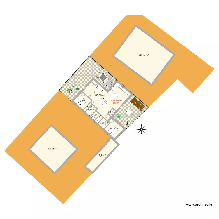 MAISON PP 5. Plan de 11  et 253 m²