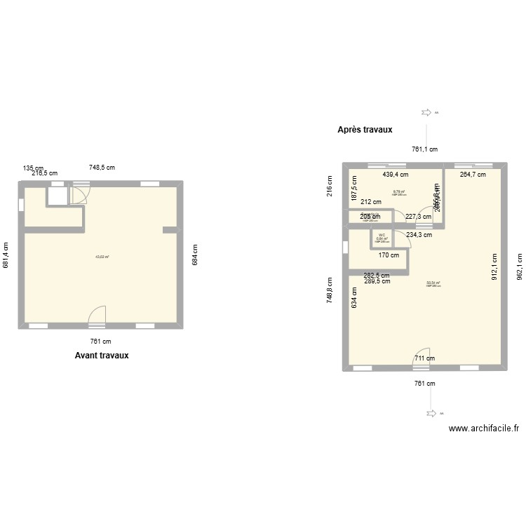 lea et silvio avant. Plan de 5 pièces et 105 m2