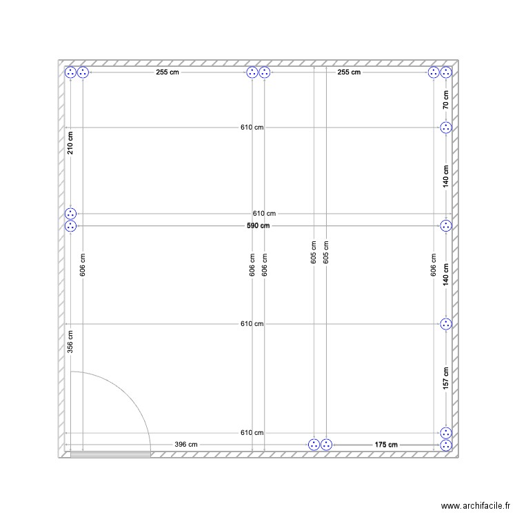 Bureau Igloo Prises. Plan de 1 pièce et 39 m2
