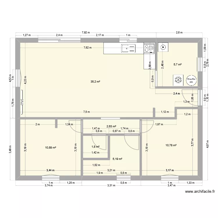 plan 2. Plan de 7  et 72 m²