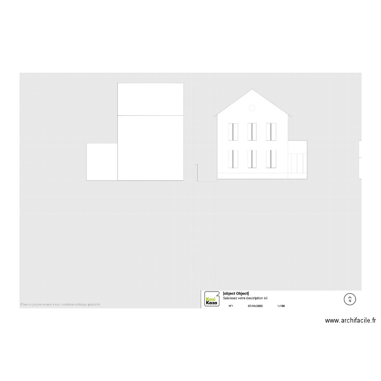 façades actuelles nord et ouest. Plan de 0 pièce et 0 m2