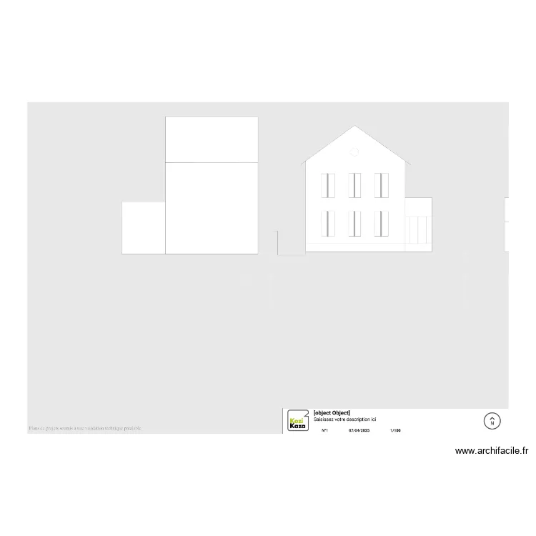 fa&ccedil;ades actuelles nord et ouest. Plan de 