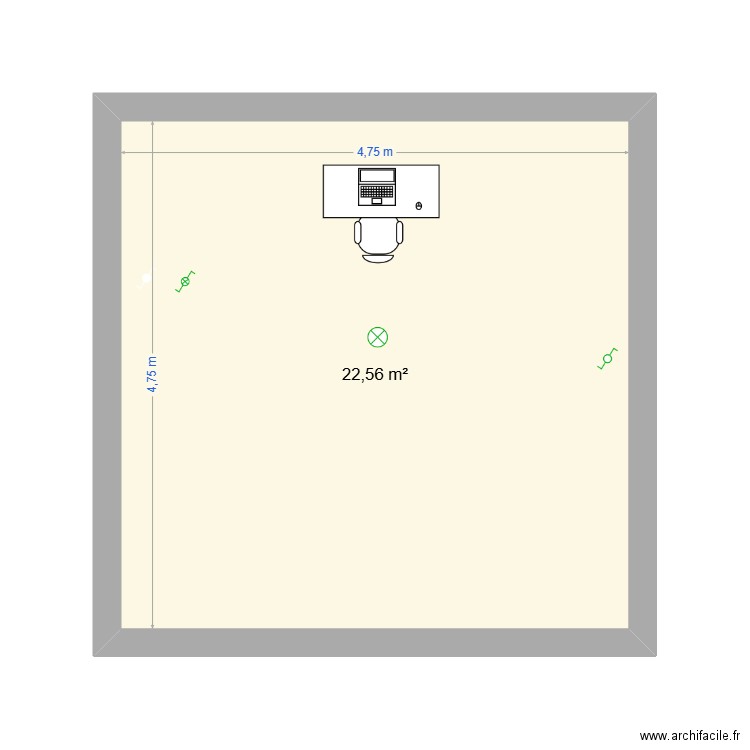 mon plan. Plan de 1 pièce et 23 m2