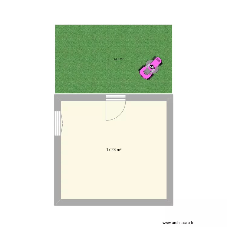 Casita bonita. Plan de 1  et 17 m²