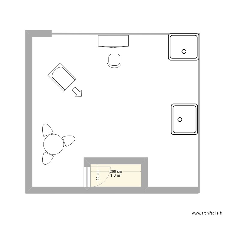 GI2025. Plan de 1 pièce et 2 m2