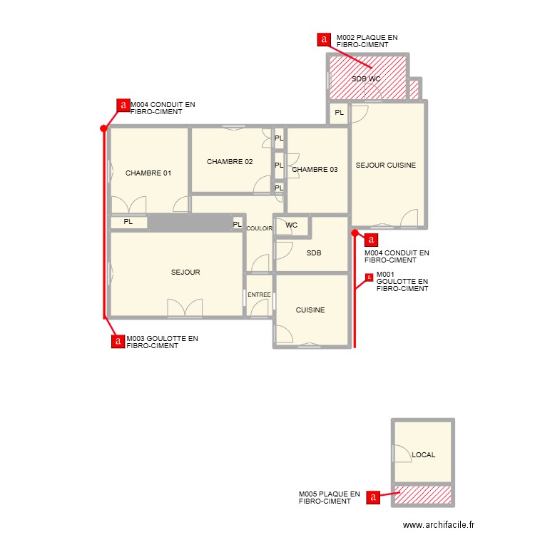 PLAN MASON BOUILLARGUES. Plan de 21 pièces et 74 m2