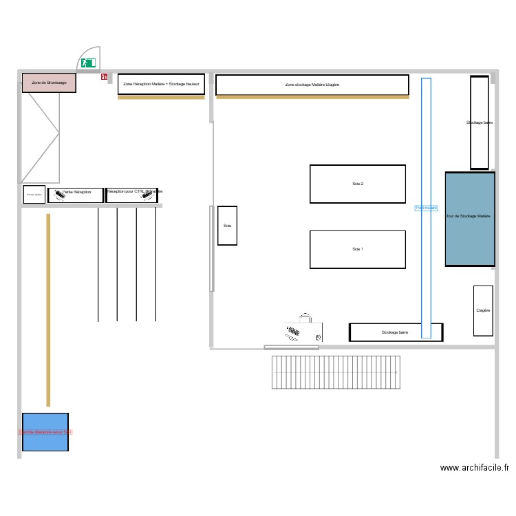 Zone Réception avec pont roulant. Plan de 0 pièce et 0 m2