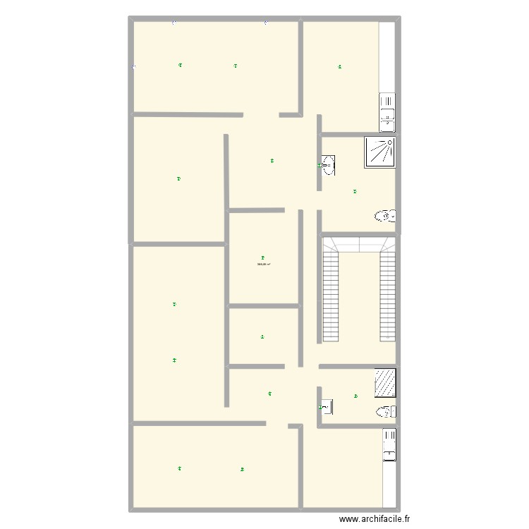 haj. Plan de 1 pièce et 344 m2