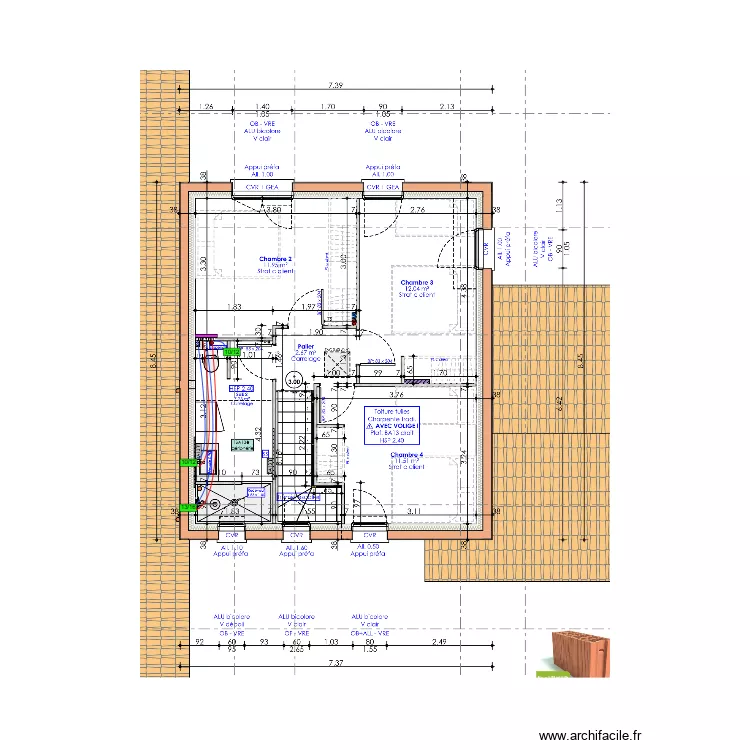 TOULIER PLOMB ETAGE. Plan de 