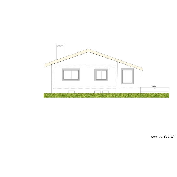 Verchères 18a - Façade Ouest rénovée. Plan de 0 pièce et 0 m2
