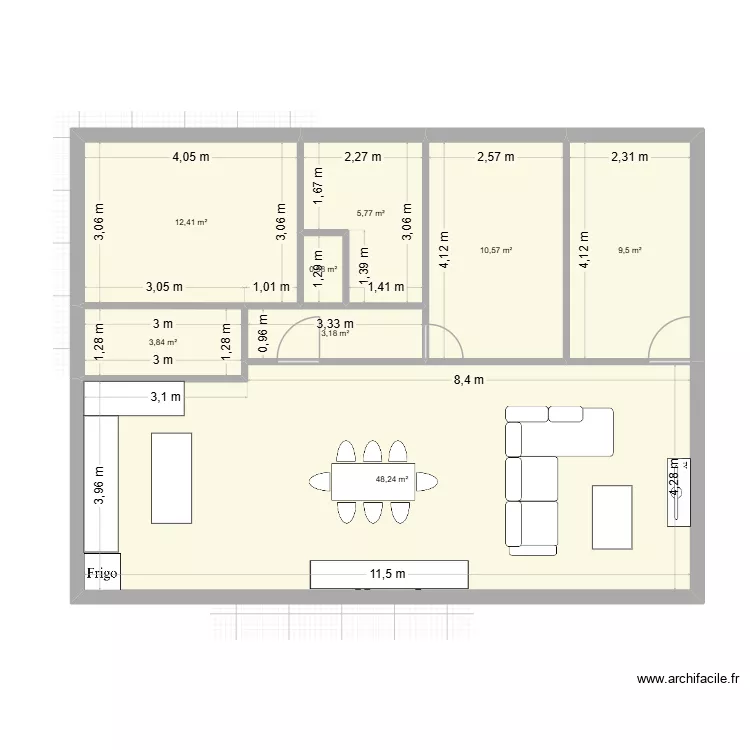 MAISON 3. Plan de 8  et 94 m²